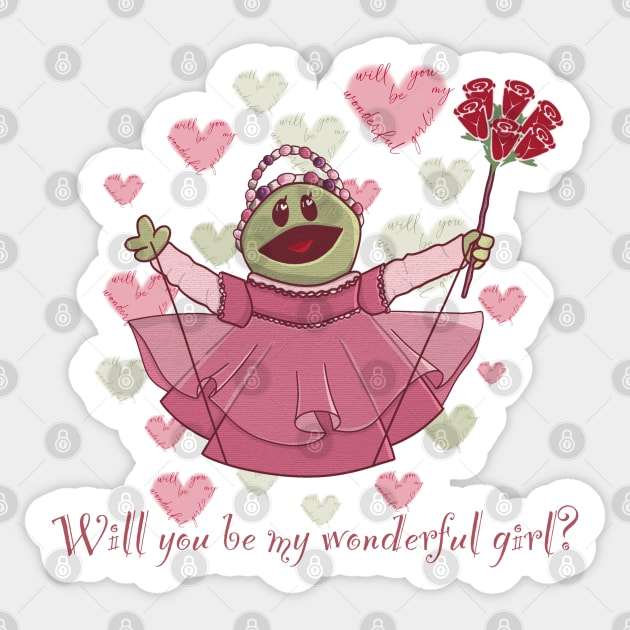 Nanalan valentines Sticker by Artbygoody